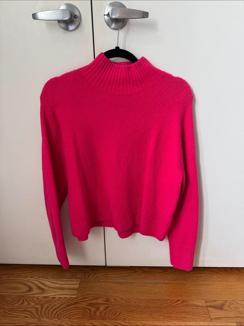 & Other Stories Bright Hot Pink Mock Neck Sweater, Size M